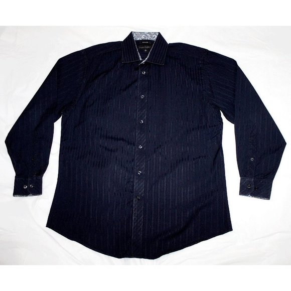 Jhane Barnes Slim Fit Mens Long Sleeve Button Front Striped Shirt Size Large - Picture 3 of 7